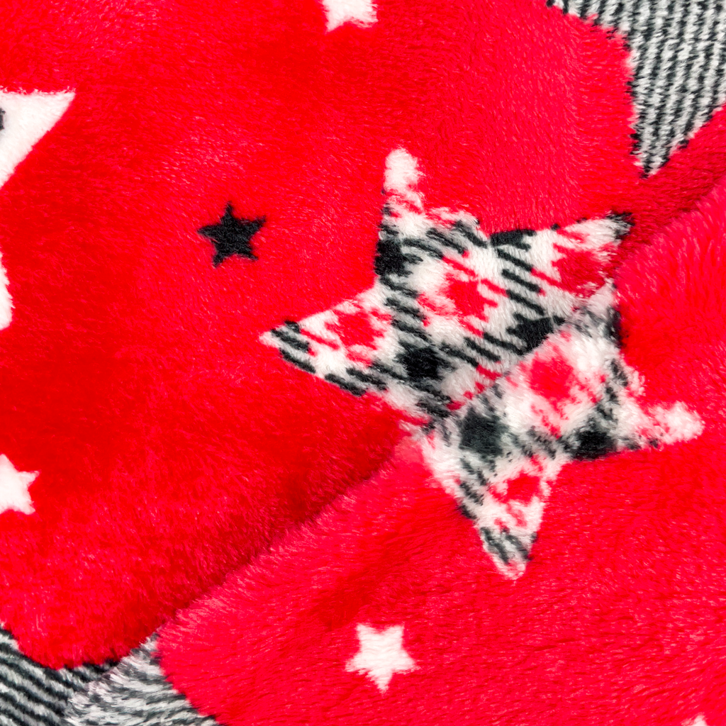 [S2460L] Wellness Fleece Printed Stars Pied De Poule