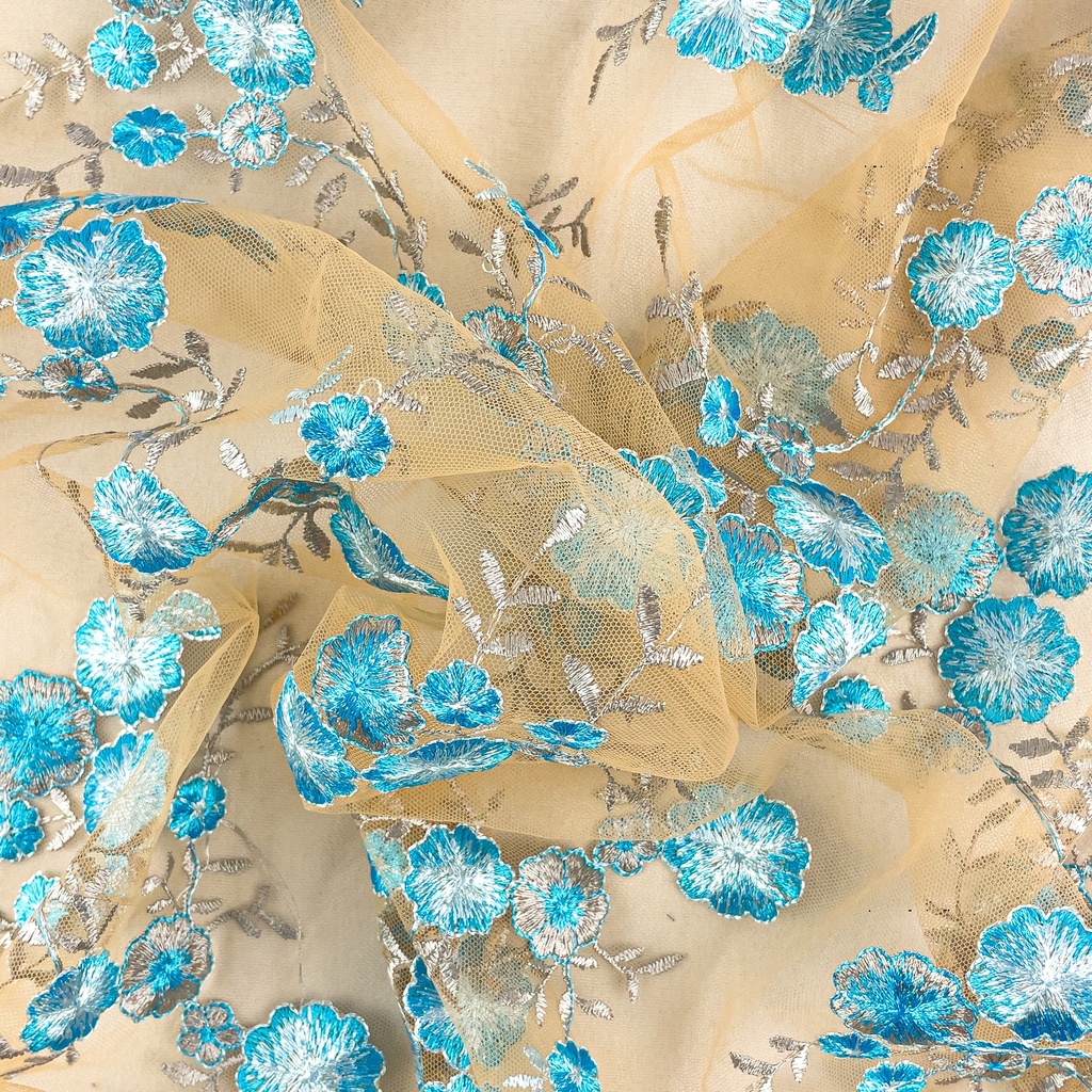 [S2573L] Tulle With Big Beautiful Flowers