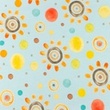 [S1531L-1006] [S1531L] Jersey Digital Printed Rainbow and Dots (Baby Blue)