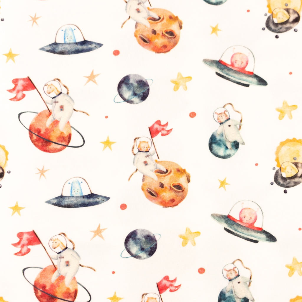 [S1666R] French Terry Digital Printed Planets