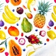 [S1668R-3745] [S1668R] French Terry Digital Printed Fruits and Colours (Mix Fruits)