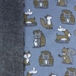 [S1731L-3681] [S1731L] Alpine Fleece Melange Jeans Printed Forest Animals (Design A)