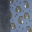 [S1731L-3683] [S1731L] Alpine Fleece Melange Jeans Printed Forest Animals (Design C)