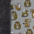 [S1733L-3681] [S1733L] Alpine Fleece Melange Grey Printed Forest Animals (Design A)