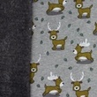 [S1733L-3682] [S1733L] Alpine Fleece Melange Grey Printed Forest Animals (Design B)