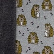 [S1733L-3683] [S1733L] Alpine Fleece Melange Grey Printed Forest Animals (Design C)