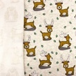 [S1732R-3682] [S1732R] Alpine Fleece Melange Sand Printed Forest Animals (Design B)