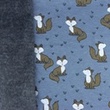 [S1731L-3685] [S1731L] Alpine Fleece Melange Jeans Printed Forest Animals (Design E)