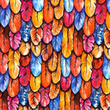 [S1765L-3038] [S1765L] Jersey Digital Printed Colourful Rebels (Feathers)