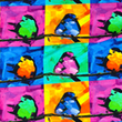 [S1770L-3681] [S1770L] Jersey Digital Printed Funky Rainbow Colours (Design A)