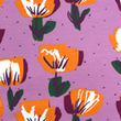 [S1776L-1116] [S1776L] Jersey Stampato Tulipani (Viola)
