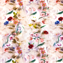 [S1793L-3681] [S1793L] Double Gauze Crinkled Digital Printed Sweet Stems (Design A)