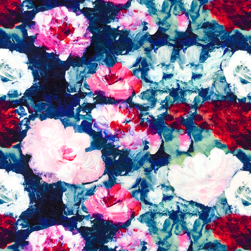 [S1782R] Rayon Poplin Digital Printed Big Flowers