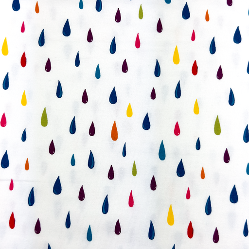 [S1799L] Jersey Printed Rain Drops Snoozy Fabrics