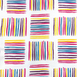 [S1800L-1093] [S1800L] Jersey Tištěno Čtvercové Pruhy Snoozy Fabrics (Vícebarevná)