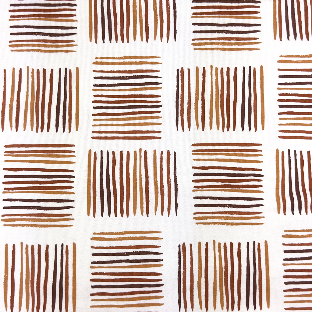 [S1800L] Jersey Stampato Strisce Quadrate Snoozy Fabrics