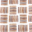 [S1800L-1126] [S1800L] Jersey Tištěno Čtvercové Pruhy Snoozy Fabrics (Cihlová Červená)