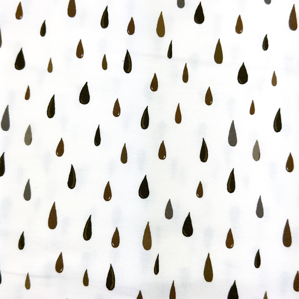 [S1799R] Jersey Tryckt Regndroppar Snoozy Fabrics