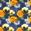 [S1762R-3110] [S1762R] Jersey Digital Printed Flower Canvas (Sea ​​Flower)