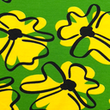 [S1774R-1054] [S1774R] Jersey Printed Retro Flowers (Green)