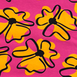 [S1774R-1106] [S1774R] Jersey Printed Retro Flowers (Orange)