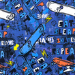 [S1778R-1009] [S1778R] Jersey Printed Skateboards (Blue)