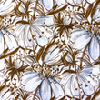 [S1789R-3683] [S1789R] Musselin Geknittert Digital Gedruckt Gemischte Blumen (Design C)