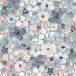 [S1789R-3684] [S1789R] Double Gauze Crinkled Digital Printed Mixed Flowers (Design D)