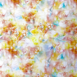 [S1790R-3684] [S1790R] Double Gauze Crinkled Digital Printed Painted Flowers (Design D)