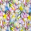 [S1795R-3683] [S1795R] Double Gauze Crinkled Digital Printed Rainbow Bouquet (Design C)