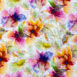 [S1795R-3685] [S1795R] Double Gauze Crinkled Digital Printed Rainbow Bouquet (Design E)