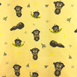 [S1803R-1108] [S1803R] Jersey Gedruckt Affen mit Bananen Snoozy Fabrics (Alt Gelb)