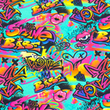 [S1812R-3681] [S1812R] Jersey Digital Printed Graffiti Street Art (Design A)