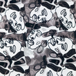 [S1815R-3682] [S1815R] Jersey Digital Printed Black And White (Design B)