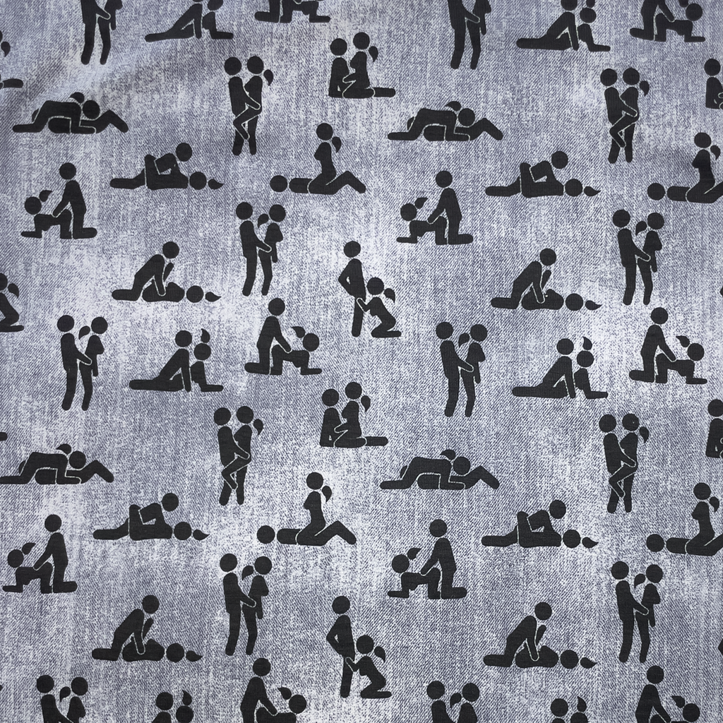 [S1819R] Jersey Printed Jeans With Kamasutra