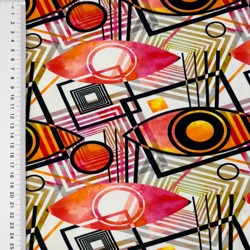 [S1838L] Jersey Stampato in Digitale Qualcosa Animals Freaks