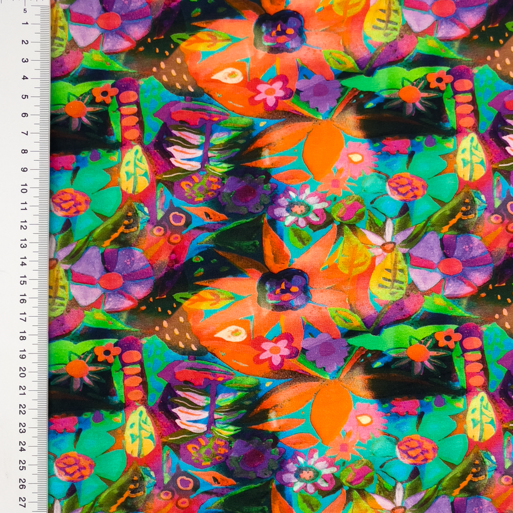 [S1843L] Jersey Stampato in Digitale Qualcosa Animals Freaks