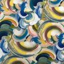 [S1876L-3681] [S1876L] Rayon Poplin Digital Printed Oil Fantasy (Design A)