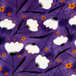 [S1887L-1175] [S1887L] Jersey Digitální Tisk tulipány (Fialový)