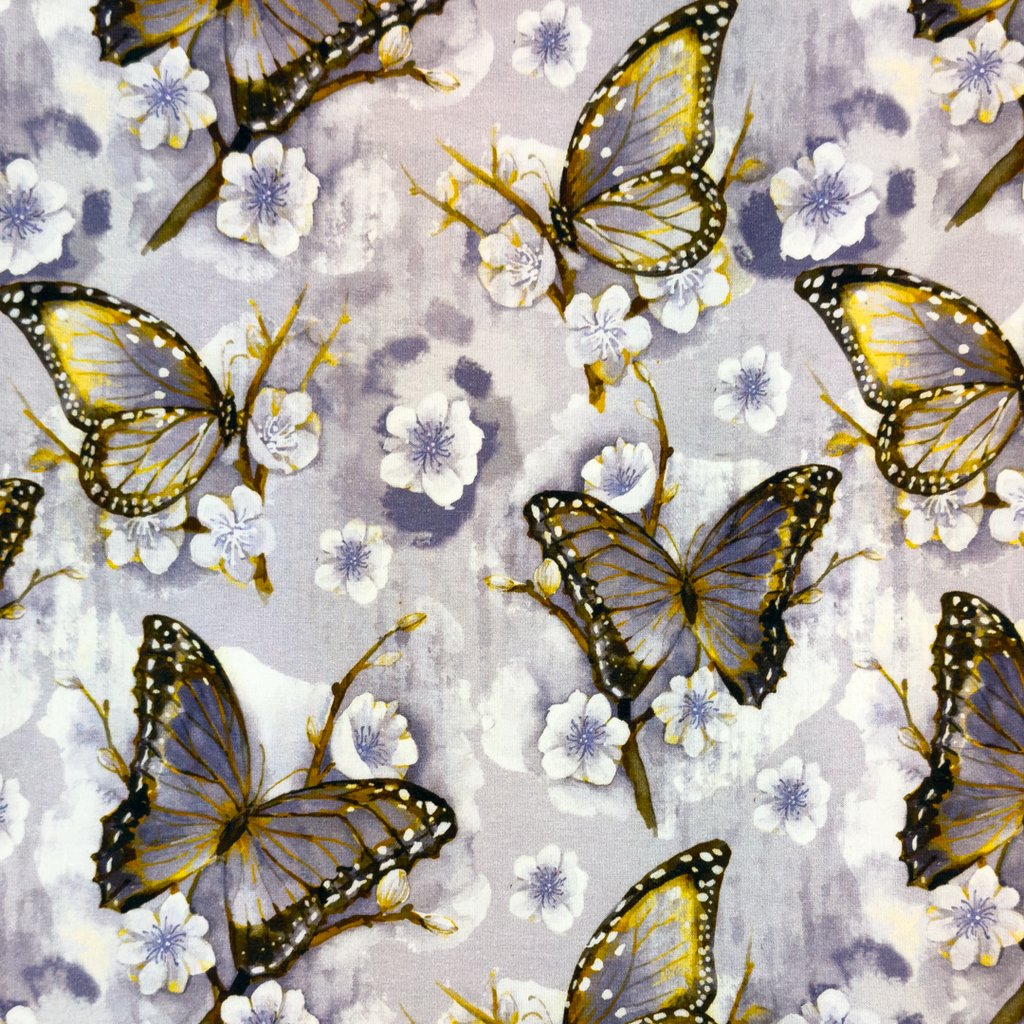 [S1888L] Jersey Digital Printed Butterfly And Flowers