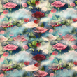 [S1888L-3682] [S1888L] Jersey Digital Printed Butterfly And Flowers (Design B)