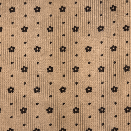 [S1859R] Rib Cord Printed Stretch