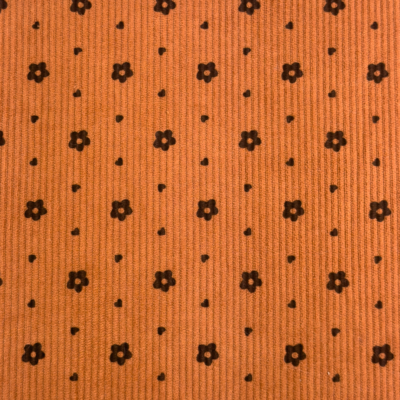 [S1859R] Rib Cord Printed Stretch