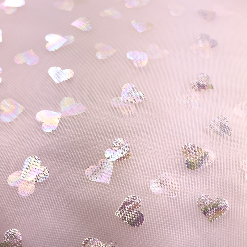 [S1882R] Tulle with Rainbow Hearts