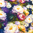 [S1873R-3681] [S1873R] Rayon Poplin Digital Printed Bouquet (Design A)