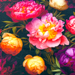 [S1873R-3682] [S1873R] Rayon Poplin Digital Printed Bouquet (Design B)