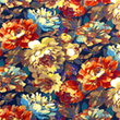 [S1876R-3683] [S1876R] Rayon Poplin Digital Printed Oil Fantasy  (Design C)