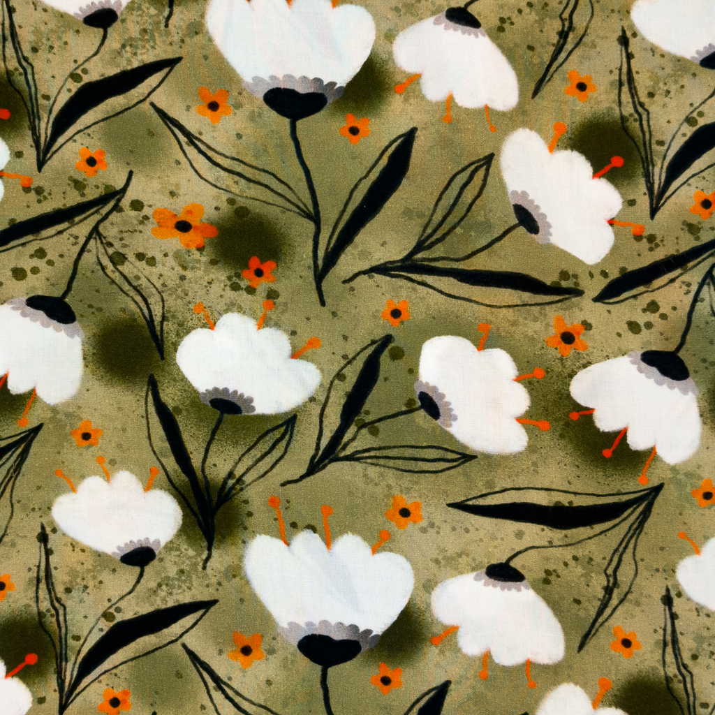 [S1886R] Rayon Poplin Digital Printed Tullips