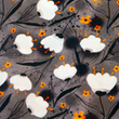 [S1886R-1027] [S1886R] Rayon Poplin Digital Printed Tullips (Dark Grey)