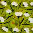 [S1886R-1084] [S1886R] Rayon Poplin Digital Printed Tullips (Lime)